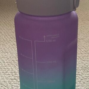 Gradient Purple & Turquoise w/Pop Top Lid  & Handle 42oz Water Bottle
